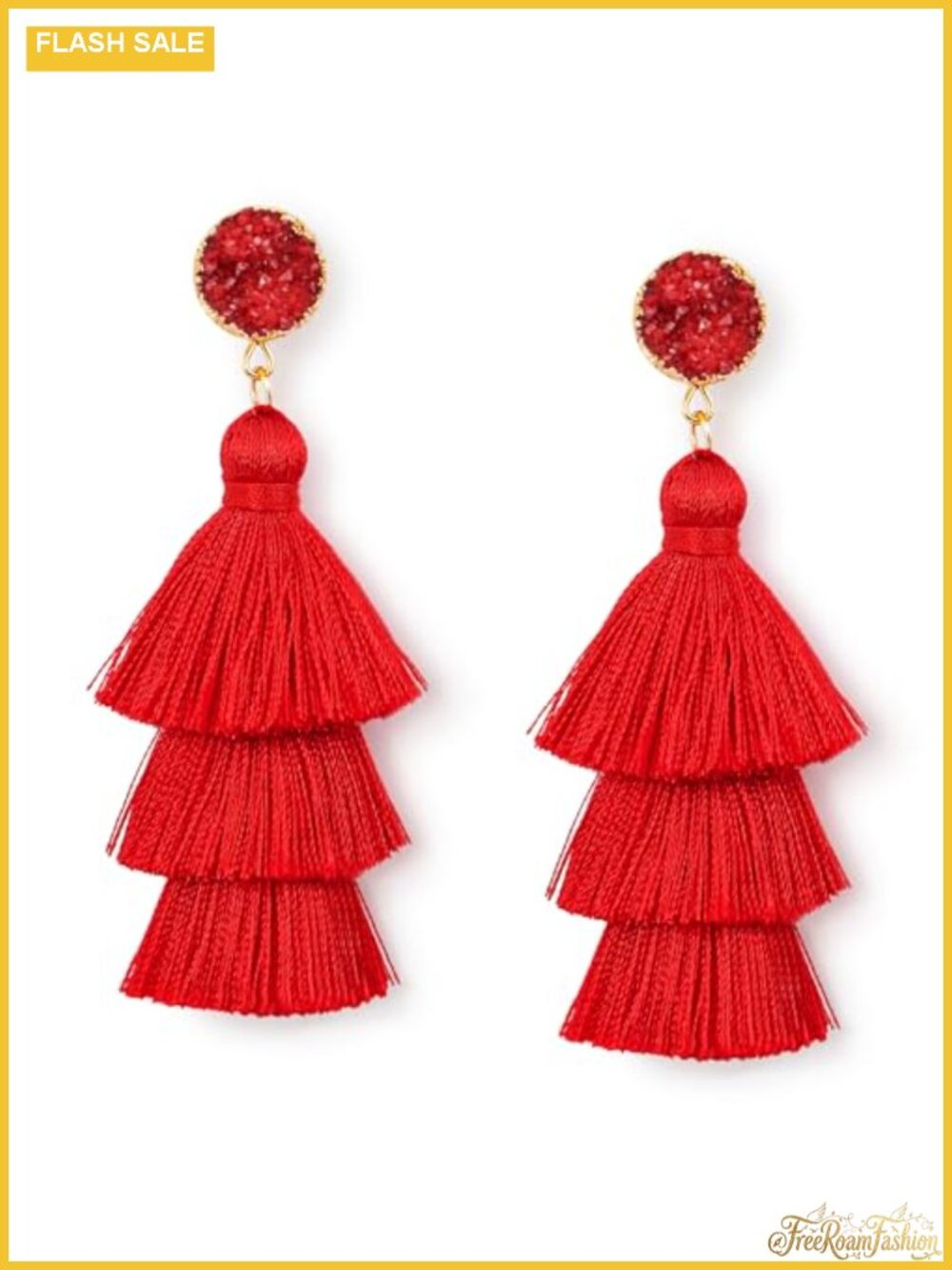 Bohemian Layered Tassel Statement Dangle Drop Earrings for Women